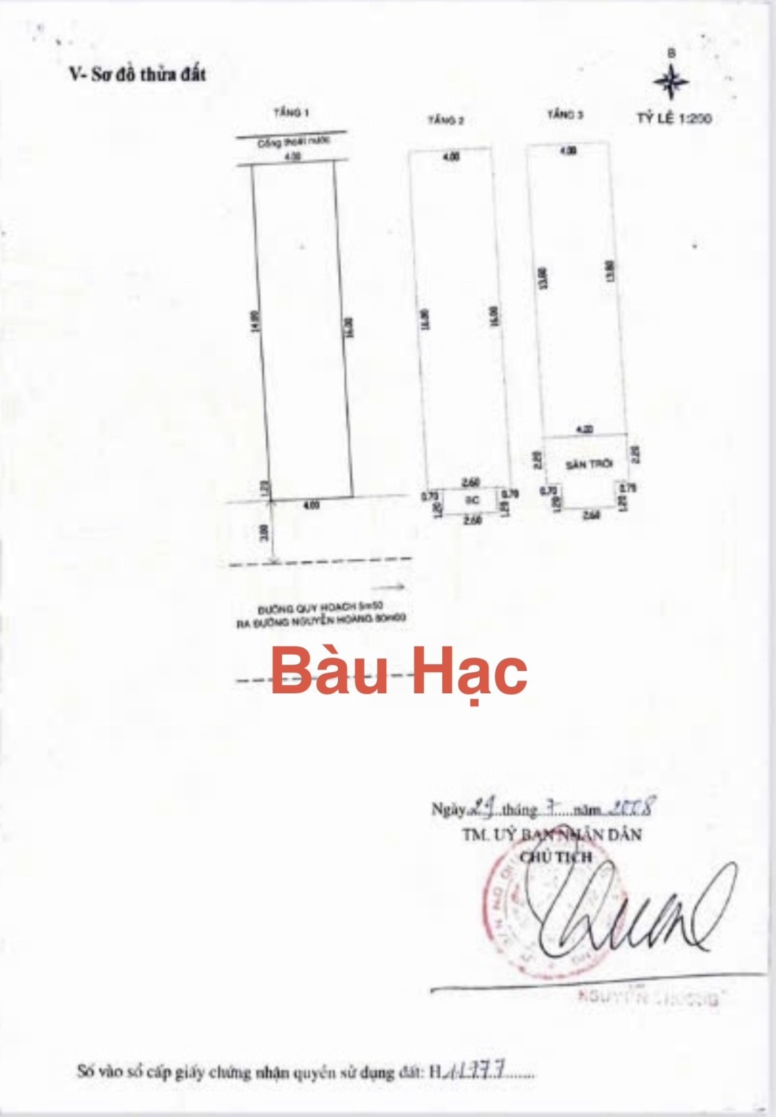 BÀU HẠC 64m², 3 tầng, ngang 4m, dài 16m, giá 11.99 tỷ, Thanh Khê